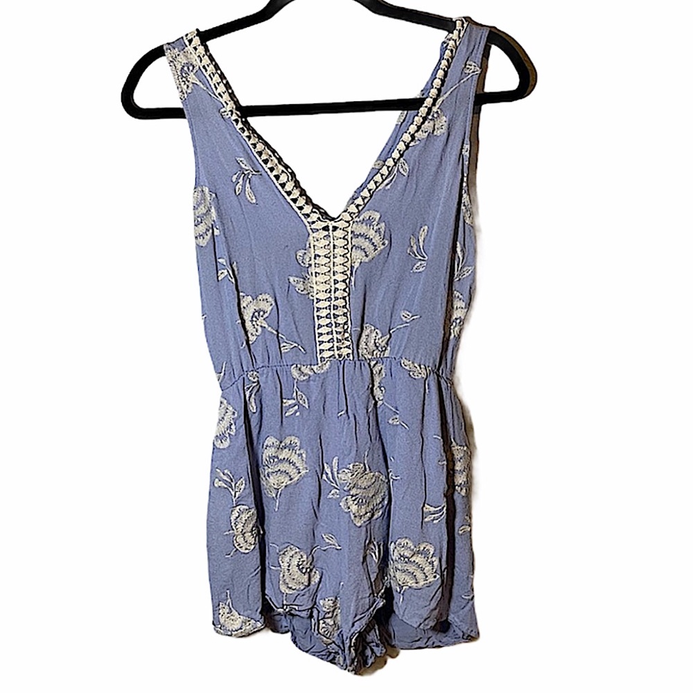 Lush floral embroidered romper